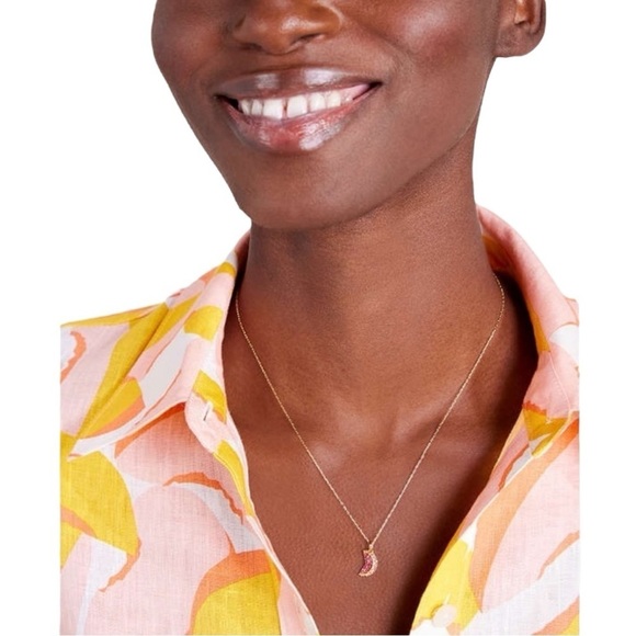 NWT Kate Spade Pink & Gold Fruit Salad Grapefruit Necklace - Picture 3 of 4